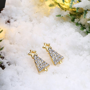 Austrian Crystal Filled Christmas Tree Stud Earrings