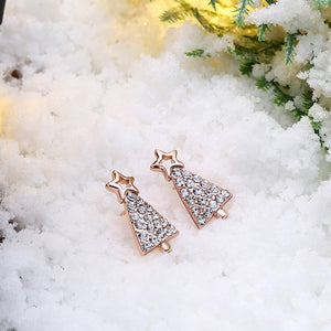 Austrian Crystal Filled Christmas Tree Stud Earrings