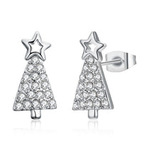 Swarovski Crystal Filled Christmas Tree Stud Earrings