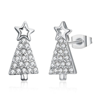 Swarovski Crystal Filled Christmas Tree Stud Earrings