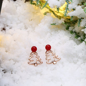 Christmas Tree Stud Austrian Elements Earrings in 14K Gold Plating- Multiple Options Available