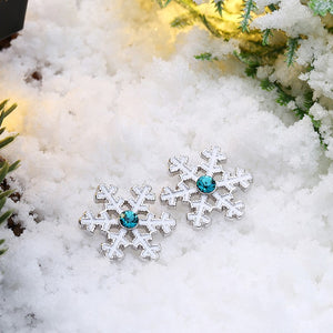 Winter Snowflake Textured Stud Earring