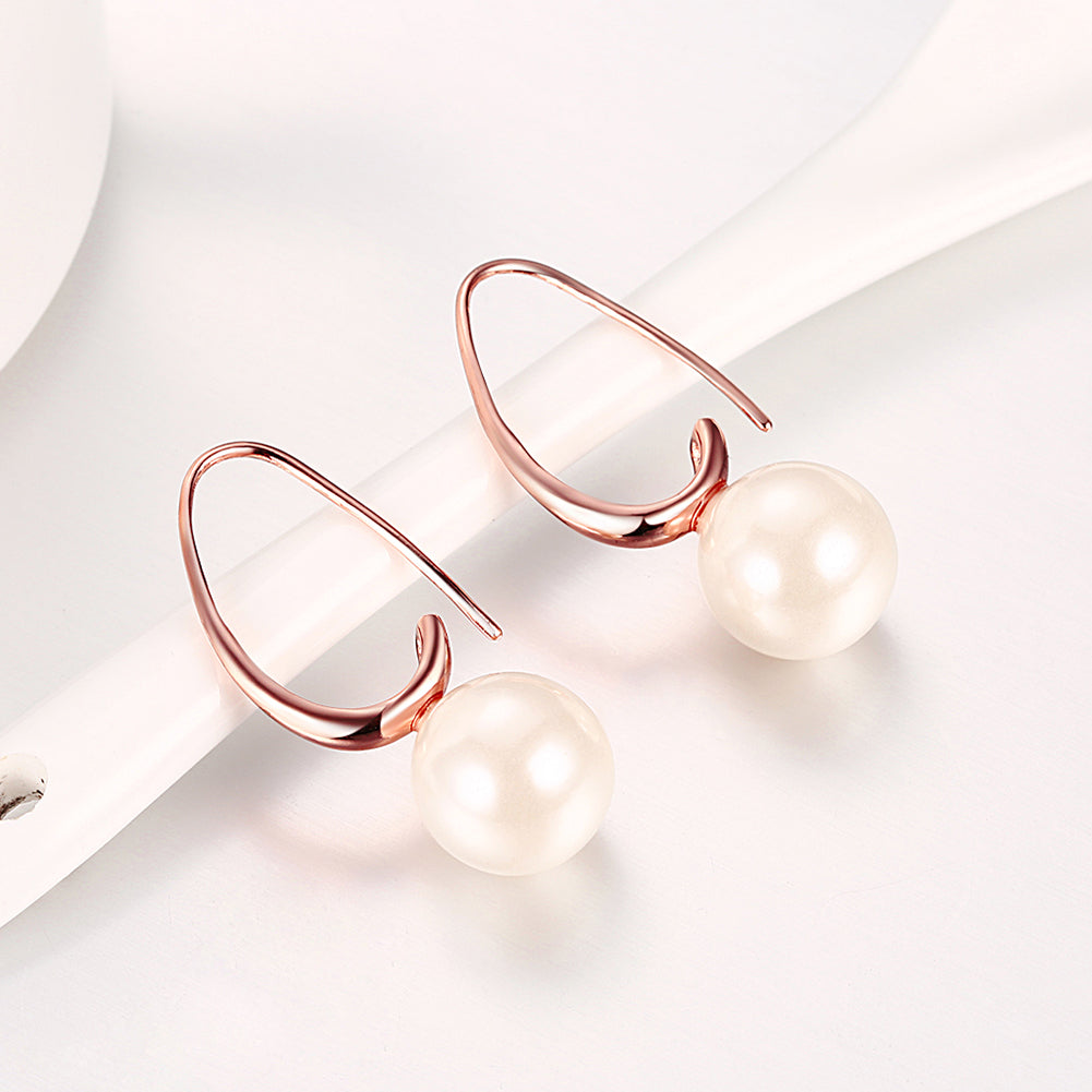 Freshwater Pearl Dangling Curved Earrings, Earring, Golden NYC Jewelry, Golden NYC Jewelry  jewelryjewelry deals, swarovski crystal jewelry, groupon jewelry,, jewelry for mom, 