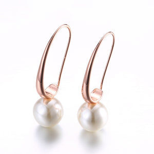 Freshwater Pearl Dangling Curved Earrings, Earring, Golden NYC Jewelry, Golden NYC Jewelry  jewelryjewelry deals, swarovski crystal jewelry, groupon jewelry,, jewelry for mom, 