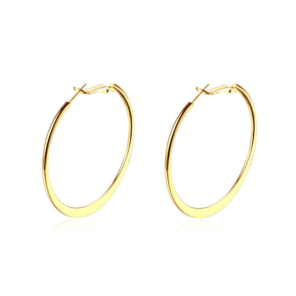 42mm Flat Hoop Earring in 18K Gold Plated, Earring, Golden NYC Jewelry, Golden NYC Jewelry jewelryjewelry deals, swarovski crystal jewelry, groupon jewelry,, jewelry for mom,