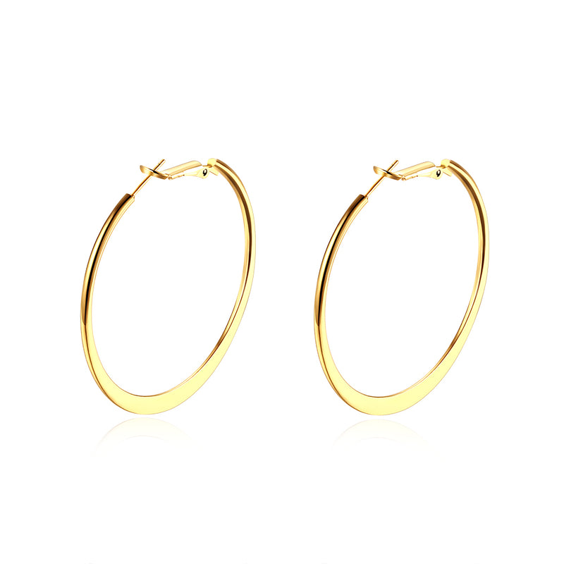 42mm Flat Hoop Earring in 18K Gold Plated, Earring, Golden NYC Jewelry, Golden NYC Jewelry  jewelryjewelry deals, swarovski crystal jewelry, groupon jewelry,, jewelry for mom,