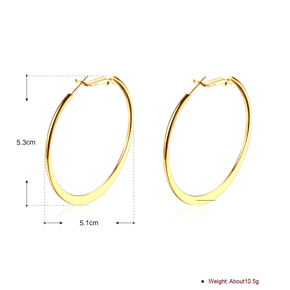 42mm Flat Hoop Earring in 18K Gold Plated, Earring, Golden NYC Jewelry, Golden NYC Jewelry jewelryjewelry deals, swarovski crystal jewelry, groupon jewelry,, jewelry for mom,