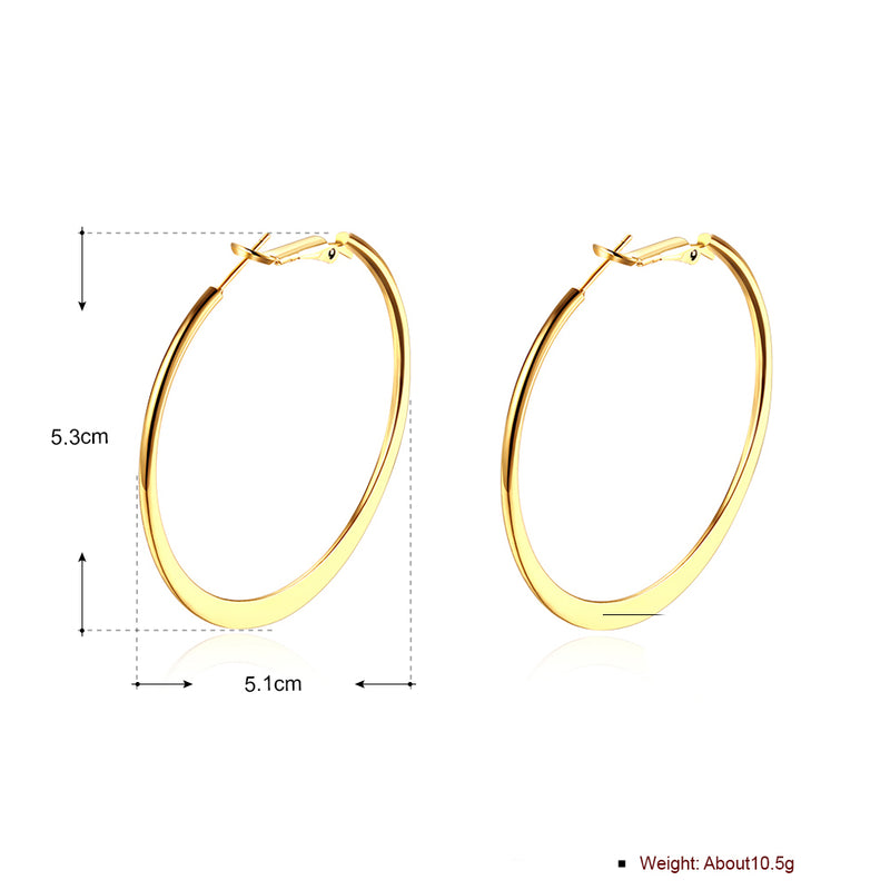 42mm Flat Hoop Earring in 18K Gold Plated, Earring, Golden NYC Jewelry, Golden NYC Jewelry jewelryjewelry deals, swarovski crystal jewelry, groupon jewelry,, jewelry for mom,