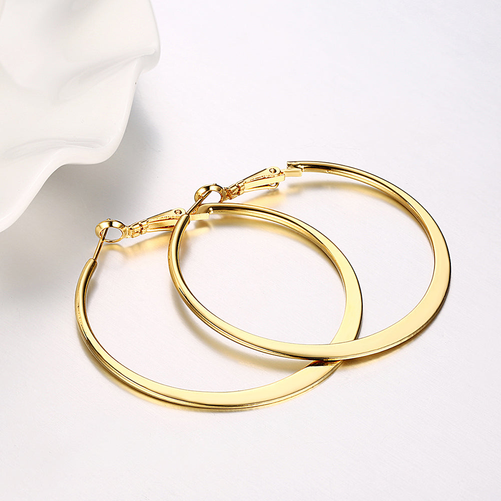 42mm Flat Hoop Earring in 18K Gold Plated, Earring, Golden NYC Jewelry, Golden NYC Jewelry jewelryjewelry deals, swarovski crystal jewelry, groupon jewelry,, jewelry for mom,