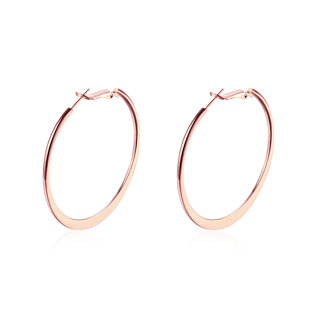 42mm Flat Hoop Earring in 18K Rose Gold Plated, Earring, Golden NYC Jewelry, Golden NYC Jewelry jewelryjewelry deals, swarovski crystal jewelry, groupon jewelry,, jewelry for mom,