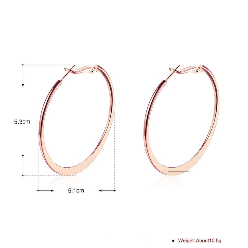 42mm Flat Hoop Earring in 18K Rose Gold Plated, Earring, Golden NYC Jewelry, Golden NYC Jewelry jewelryjewelry deals, swarovski crystal jewelry, groupon jewelry,, jewelry for mom,