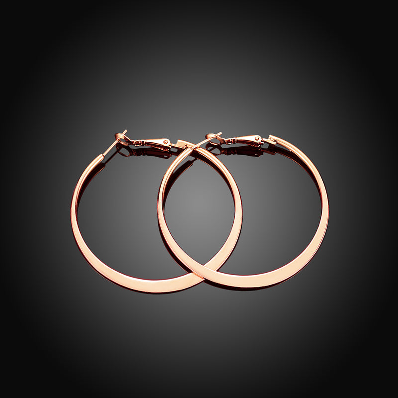 42mm Flat Hoop Earring in 18K Rose Gold Plated, Earring, Golden NYC Jewelry, Golden NYC Jewelry jewelryjewelry deals, swarovski crystal jewelry, groupon jewelry,, jewelry for mom,