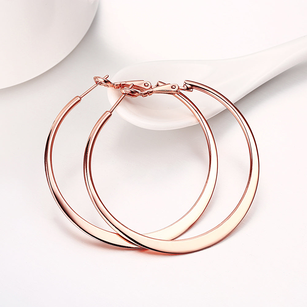 42mm Flat Hoop Earring in 18K Rose Gold Plated, Earring, Golden NYC Jewelry, Golden NYC Jewelry jewelryjewelry deals, swarovski crystal jewelry, groupon jewelry,, jewelry for mom,