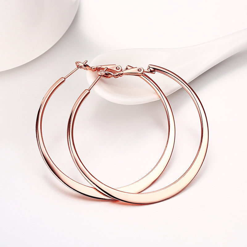 42mm Flat Hoop Earring in 18K Rose Gold Plated, Earring, Golden NYC Jewelry, Golden NYC Jewelry  jewelryjewelry deals, swarovski crystal jewelry, groupon jewelry,, jewelry for mom,