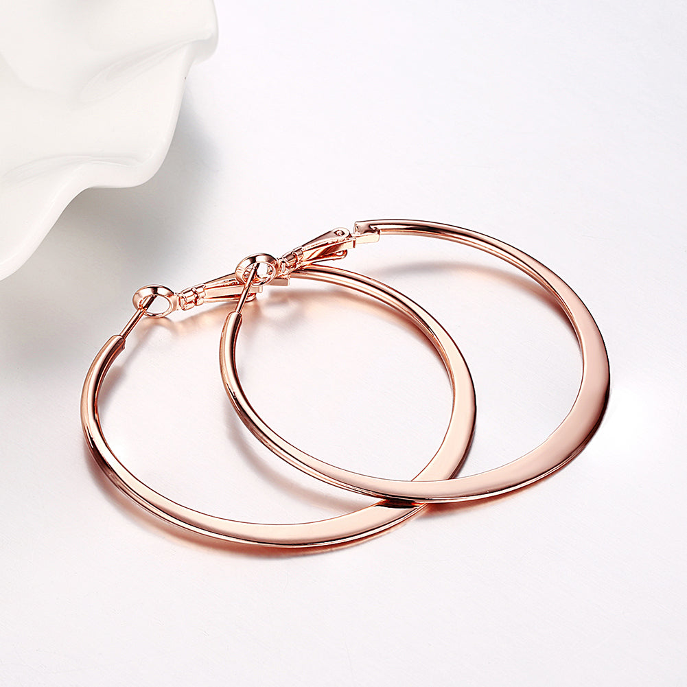 42mm Flat Hoop Earring in 18K Rose Gold Plated, Earring, Golden NYC Jewelry, Golden NYC Jewelry jewelryjewelry deals, swarovski crystal jewelry, groupon jewelry,, jewelry for mom,