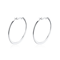 42mm Flat Hoop Earring in 18K White Gold Plated, Earring, Golden NYC Jewelry, Golden NYC Jewelry jewelryjewelry deals, swarovski crystal jewelry, groupon jewelry,, jewelry for mom,