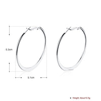 42mm Flat Hoop Earring in 18K White Gold Plated, Earring, Golden NYC Jewelry, Golden NYC Jewelry jewelryjewelry deals, swarovski crystal jewelry, groupon jewelry,, jewelry for mom,