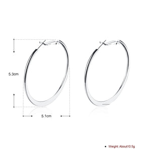 42mm Flat Hoop Earring in 18K White Gold Plated, Earring, Golden NYC Jewelry, Golden NYC Jewelry  jewelryjewelry deals, swarovski crystal jewelry, groupon jewelry,, jewelry for mom,