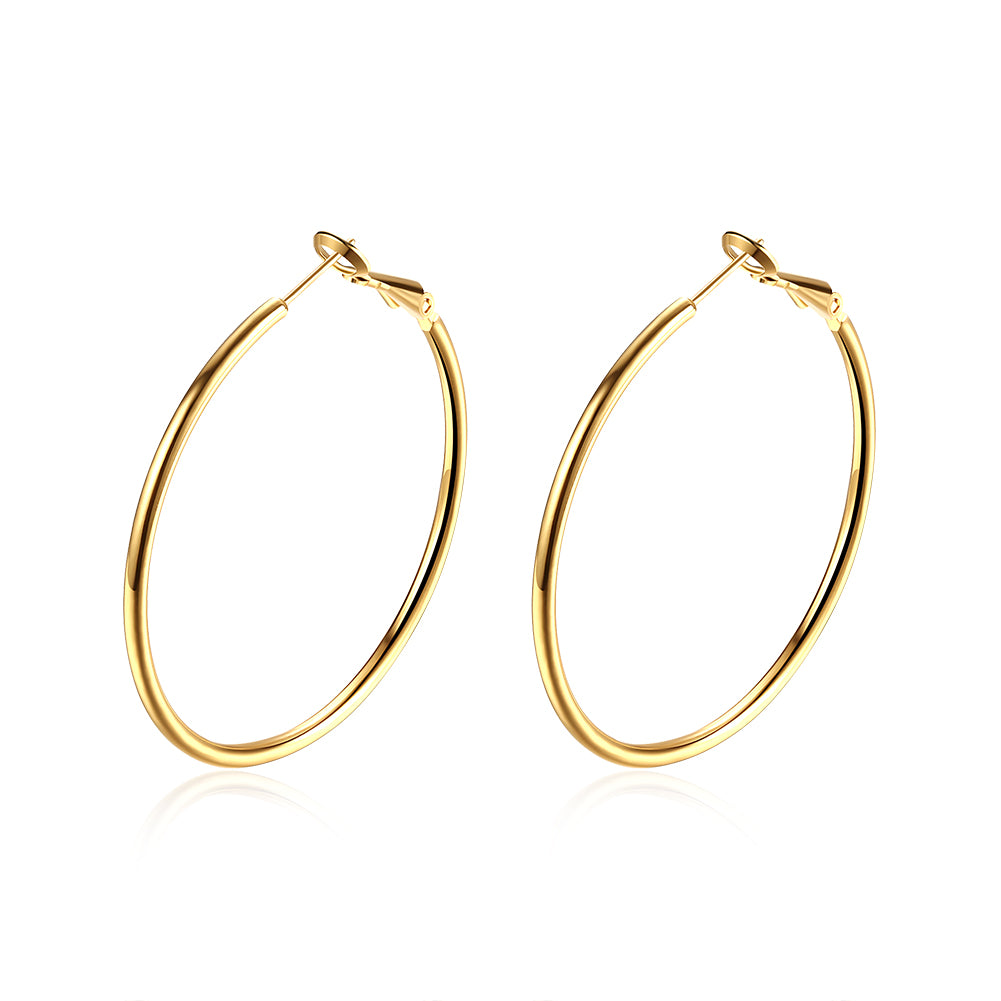 42mm Round Hoop Earring in 18K Gold Plated, Earring, Golden NYC Jewelry, Golden NYC Jewelry jewelryjewelry deals, swarovski crystal jewelry, groupon jewelry,, jewelry for mom,
