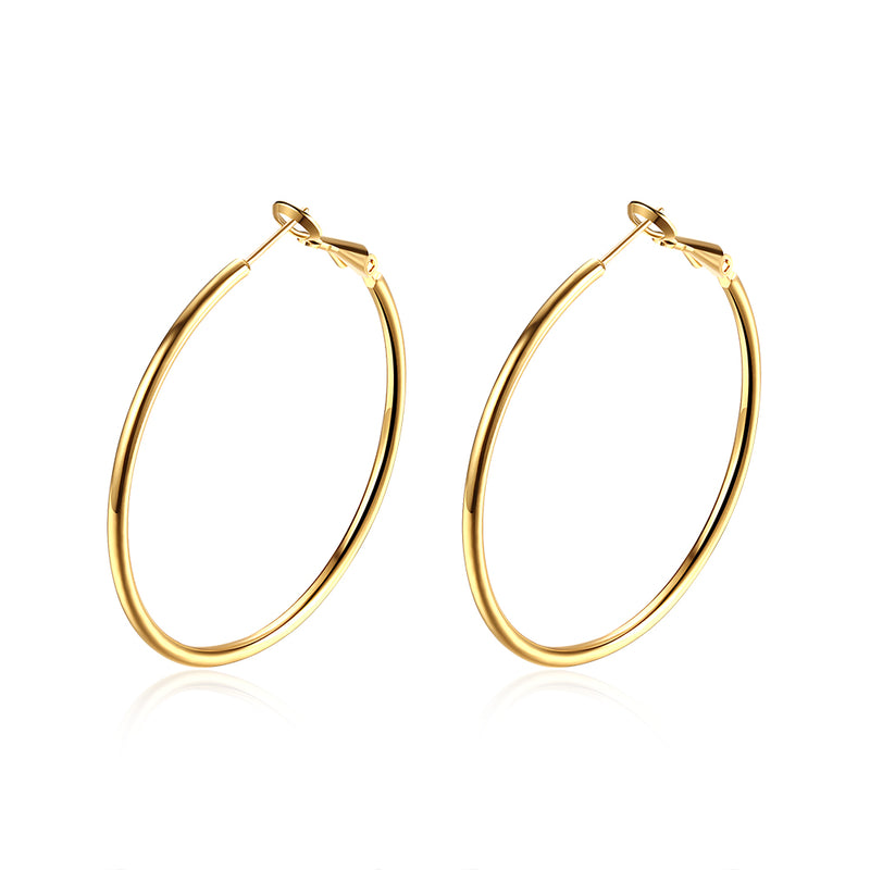 42mm Round Hoop Earring in 18K Gold Plated, Earring, Golden NYC Jewelry, Golden NYC Jewelry jewelryjewelry deals, swarovski crystal jewelry, groupon jewelry,, jewelry for mom,