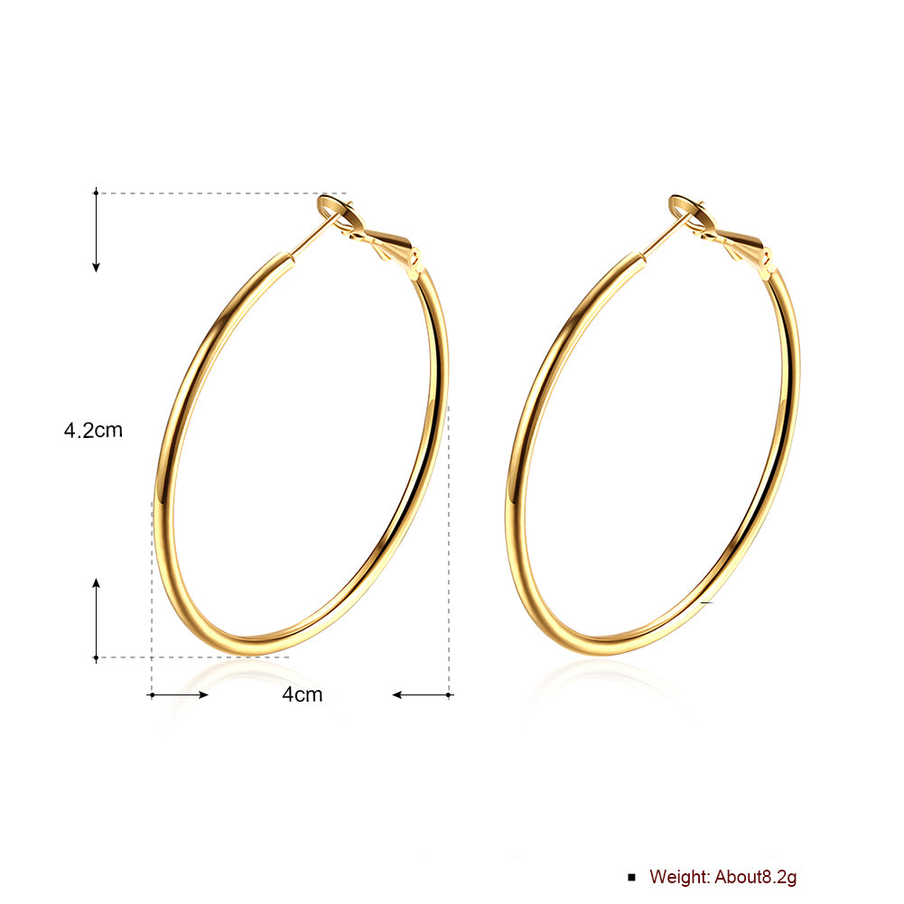 42mm Round Hoop Earring in 18K Gold Plated, Earring, Golden NYC Jewelry, Golden NYC Jewelry jewelryjewelry deals, swarovski crystal jewelry, groupon jewelry,, jewelry for mom,