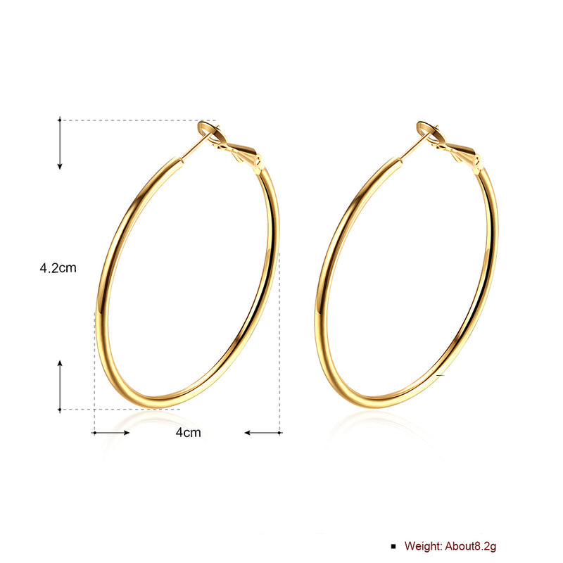 42mm Round Hoop Earring in 18K Gold Plated, Earring, Golden NYC Jewelry, Golden NYC Jewelry jewelryjewelry deals, swarovski crystal jewelry, groupon jewelry,, jewelry for mom,