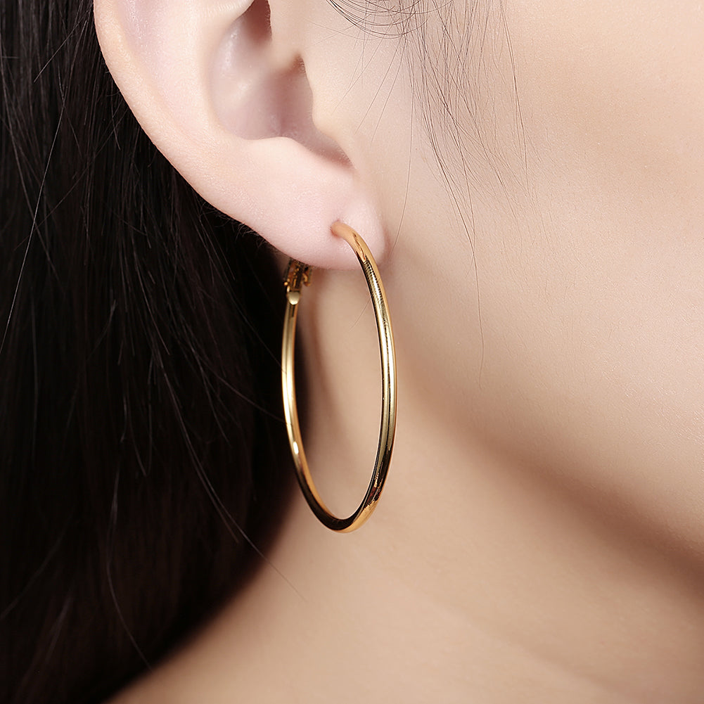 42mm Round Hoop Earring in 18K Gold Plated, Earring, Golden NYC Jewelry, Golden NYC Jewelry  jewelryjewelry deals, swarovski crystal jewelry, groupon jewelry,, jewelry for mom,