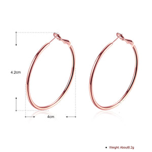 42mm Round Hoop Earring in 18K Rose Gold Plated, Earring, Golden NYC Jewelry, Golden NYC Jewelry  jewelryjewelry deals, swarovski crystal jewelry, groupon jewelry,, jewelry for mom,