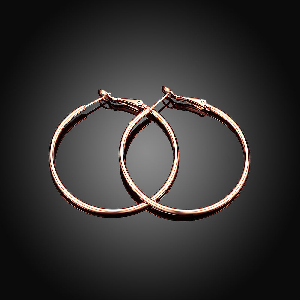 42mm Round Hoop Earring in 18K Rose Gold Plated, Earring, Golden NYC Jewelry, Golden NYC Jewelry jewelryjewelry deals, swarovski crystal jewelry, groupon jewelry,, jewelry for mom,