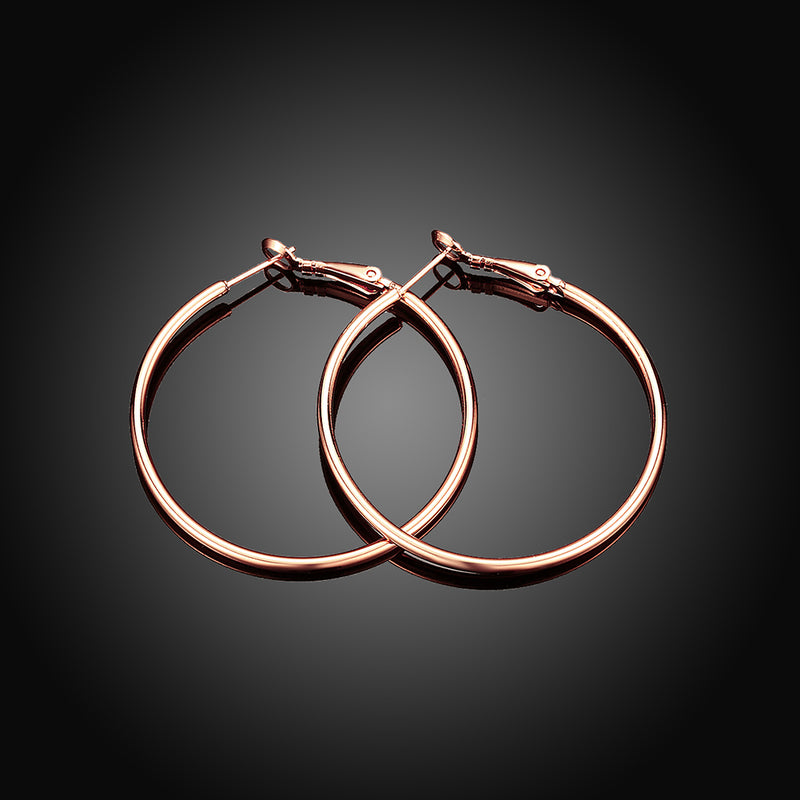 42mm Round Hoop Earring in 18K Rose Gold Plated, Earring, Golden NYC Jewelry, Golden NYC Jewelry jewelryjewelry deals, swarovski crystal jewelry, groupon jewelry,, jewelry for mom,