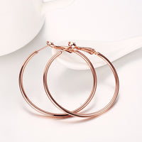 42mm Round Hoop Earring in 18K Rose Gold Plated, Earring, Golden NYC Jewelry, Golden NYC Jewelry jewelryjewelry deals, swarovski crystal jewelry, groupon jewelry,, jewelry for mom,