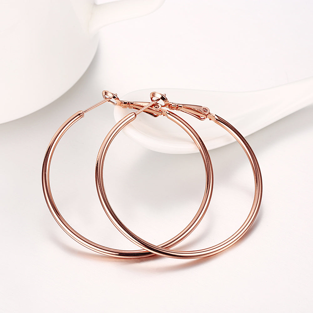 42mm Round Hoop Earring in 18K Rose Gold Plated, Earring, Golden NYC Jewelry, Golden NYC Jewelry jewelryjewelry deals, swarovski crystal jewelry, groupon jewelry,, jewelry for mom,