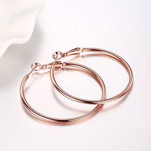 42mm Round Hoop Earring in 18K Rose Gold Plated, Earring, Golden NYC Jewelry, Golden NYC Jewelry  jewelryjewelry deals, swarovski crystal jewelry, groupon jewelry,, jewelry for mom,