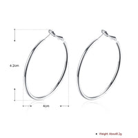 42mm Round Hoop Earring in 18K White Gold Plated, Earring, Golden NYC Jewelry, Golden NYC Jewelry jewelryjewelry deals, swarovski crystal jewelry, groupon jewelry,, jewelry for mom,