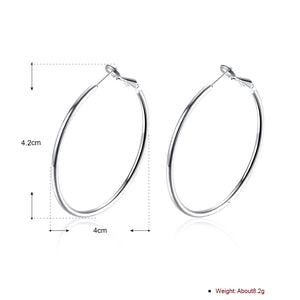 42mm Round Hoop Earring in 18K White Gold Plated, Earring, Golden NYC Jewelry, Golden NYC Jewelry  jewelryjewelry deals, swarovski crystal jewelry, groupon jewelry,, jewelry for mom,
