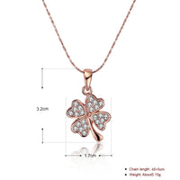 Swarovski Crystal Clover Necklace in 18K Rose Gold Plated