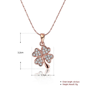 Swarovski Crystal Clover Necklace in 18K Rose Gold Plated