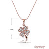 Austrian Crystal Clover Necklace in 18K Rose Gold Plated