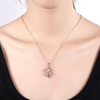 Swarovski Crystal Clover Necklace in 18K Rose Gold Plated