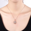 Austrian Crystal Clover Necklace in 18K Rose Gold Plated