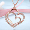 Curved Duo Intertwined Heart Shaped Swarovski Elements Necklace in 14K Rose Gold, Necklaces, Golden NYC Jewelry, Golden NYC Jewelry  jewelryjewelry deals, swarovski crystal jewelry, groupon jewelry,, jewelry for mom,