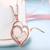 Curved Duo Intertwined Heart Shaped Swarovski Elements Necklace in 14K Rose Gold, Necklaces, Golden NYC Jewelry, Golden NYC Jewelry  jewelryjewelry deals, swarovski crystal jewelry, groupon jewelry,, jewelry for mom,