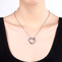 Swarovski Crystal Heart Necklace in 18K White Gold Plated