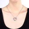 Austrian Crystal Heart Necklace in 18K White Gold Plated