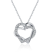 Swarovski Crystal Heart Necklace in 18K White Gold Plated