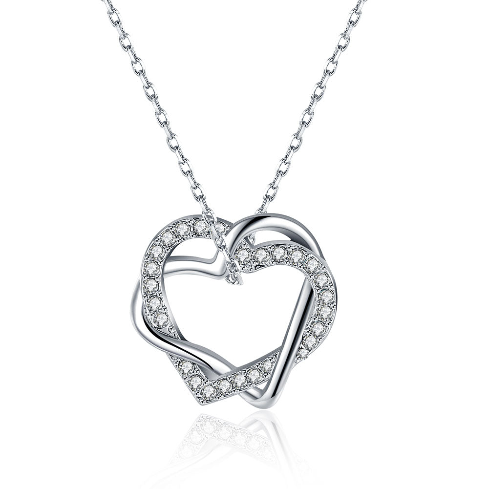 Swarovski Crystal Heart Necklace in 18K White Gold Plated