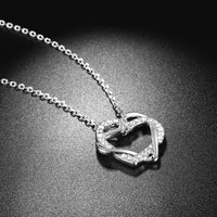 Swarovski Crystal Heart Necklace in 18K White Gold Plated