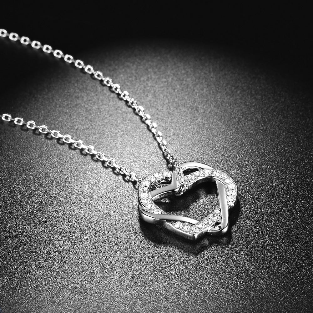 Swarovski Crystal Heart Necklace in 18K White Gold Plated