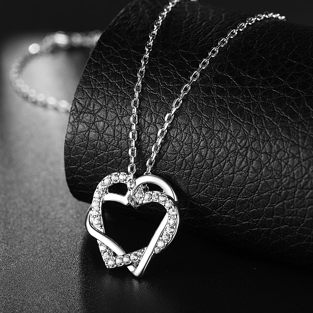 Swarovski Crystal Heart Necklace in 18K White Gold Plated