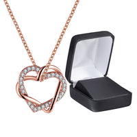 Swarovski Crystal Heart Necklace in 18K Rose Gold Plated
